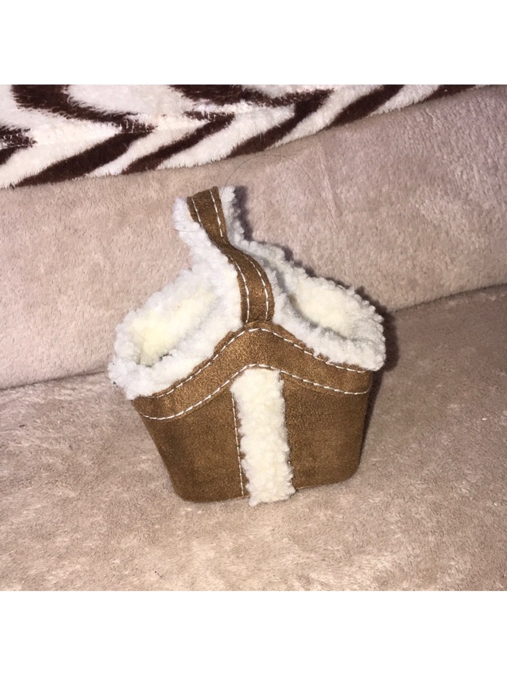 Bath & Bodyworks brown & white mini tote
